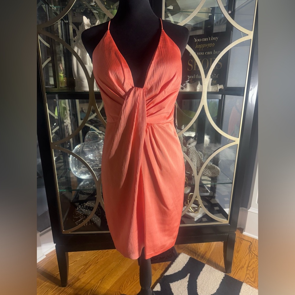 Aidan Mattox Orange Cocktail Dress